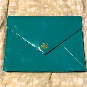 Tory Burch Robinson Teal clutch